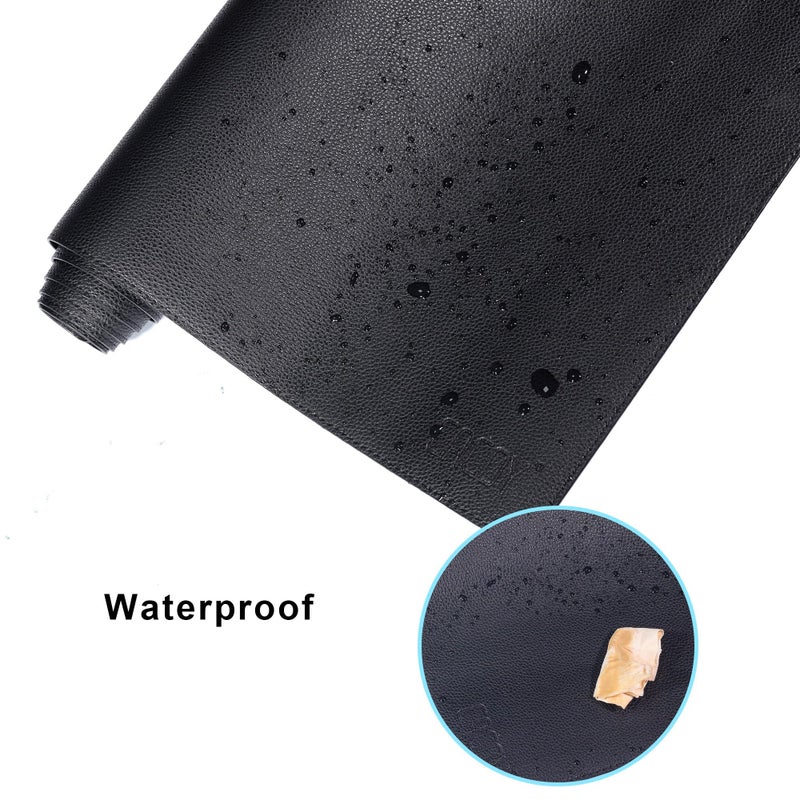 Cacoy 51" x 24" Leather Desk Mat, Office Desk Blotters, Large Computer Gaming Mouse Pad XXL, Waterproof PU Leather Laptop Table Cover Protector, Executive Desktop Accessories (Black) - Image 5